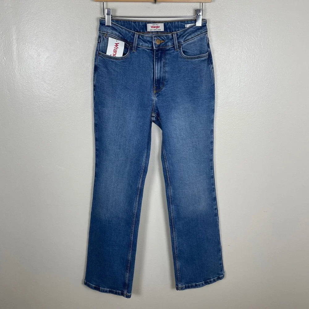 Wrangler‎ Women's 0/25 x 30 High-Rise Bold Bootcut Jeans Blue 112349997 NEW